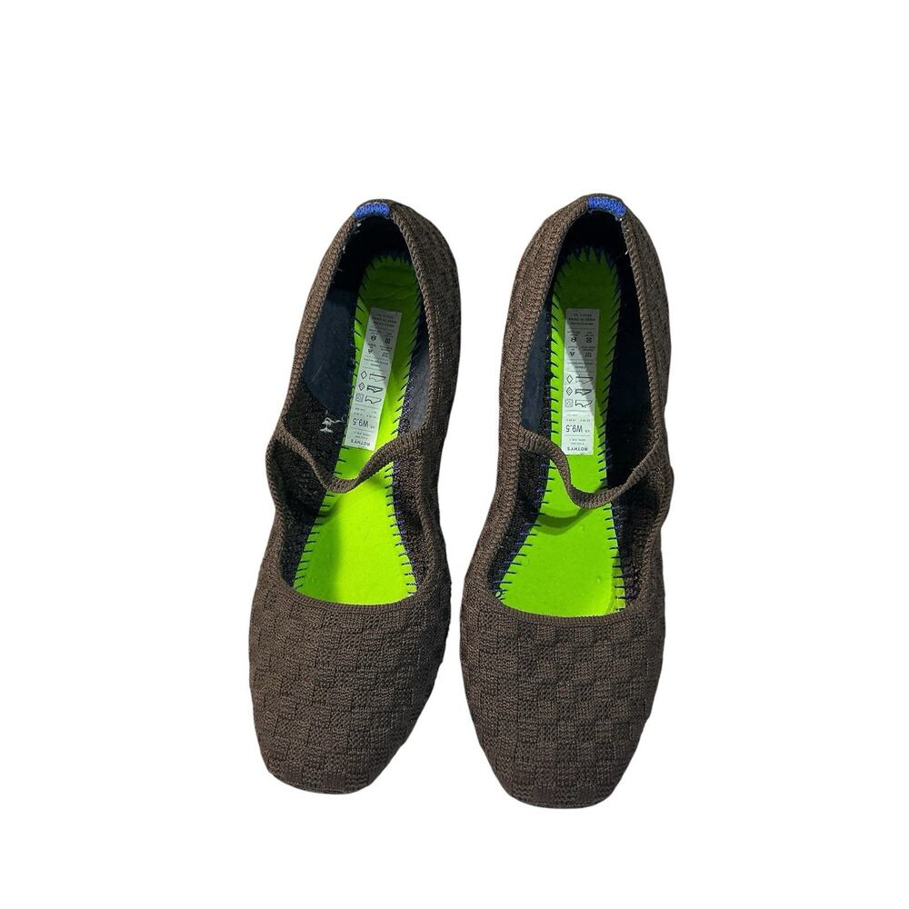 Rothy's The Point II ReVelvet Max Square toe Mary Jane with Strap. Sz 9.5 Brown